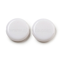 Opaque Acrylic Beads, Flat Round, White, 15x4.5mm, Hole: 2mm, about 595pcs/500g(SACR-L007-014A)