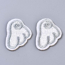Angel Wing Appliques, Computerized Embroidery Cloth Iron on/Sew on Patches, Costume Accessories, Snow, 31.5x27x1.5mm(DIY-S041-021A)