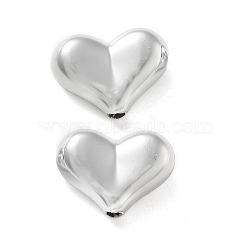 Plating Acrylic Beads, Heart, Silver Plated, 12.5x17x7mm, Hole: 1.9mm(PACR-Q008-15S-01)