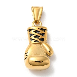316L Surgical Stainless Steel Pendants, Boxing Gloves, Gym Charms, Golden, 30x15x12mm, Hole: 5x8mm(STAS-L186-072G)