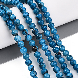 Natural Persian Jade Beads Strands, Round, Dyed, Cornflower Blue, 4~5mm, Hole: 0.7mm, about 91pcs/strand, 15.55~15.75 inch(39.5~40cm)(G-A255-A02-04F)