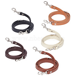 Elite 5Pcs 5 Colors PU Imitation Leather Bag Straps, with Zinc Alloy Swivel Eye Bolt Snap Hook, Mixed Color, 105.3~123.3x1.2x0.2cm, 1pc/color(PURS-PH0001-19)