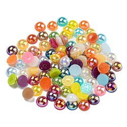 Electroplate Acrylic Cabochons, Half Round, Mixed Color, 6x3mm(OACR-I007-01B)