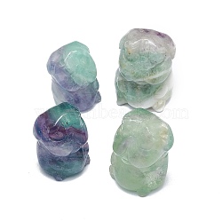 Natural Fluorite Sculpture Display Decorations, for Home Office Desk, Dog, 20.5~22x20~23x27~30mm(G-F719-56D)