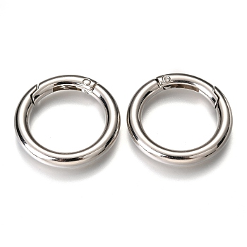 Zinc Alloy Spring Gate Rings, O Rings, Platinum, 35x5mm, Inner Diameter: 25mm