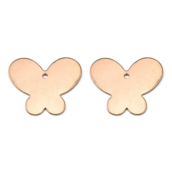 Brass Pendants, Butterfly, Light Gold, 18x21x0.5mm, Hole: 1.5mm