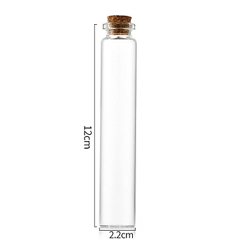 Glass Bottle, with Cork Plug, Wishing Bottle, Column, Clear, 2.2x12cm, Capacity: 30ml(1.01fl. oz)