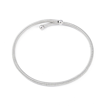 Ion Plating(IP) 304 Stainless Steel Elasticity Necklaces, for Women, Stainless Steel Color, 18.62x0.39 inch(47.3x0.99~1.7cm)