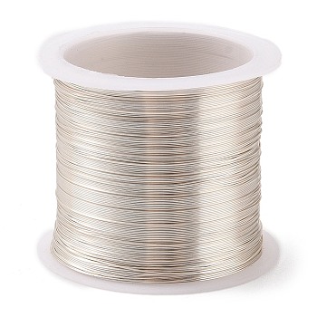 Copper Wire, Long-Lasting Plated, Silver, 0.3mm, 80m/roll