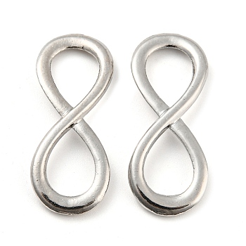 Alloy Infinity Connector Charms, Cadmium Free & Lead Free, Platinum, 31x12x2mm, about 625pcs/1000g