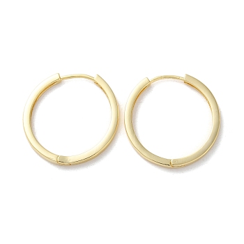 Brass Ring Hoop Earrings, Golden, 24x2mm