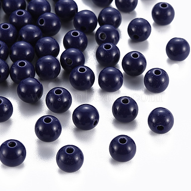 Prussian Blue Round Acrylic Beads