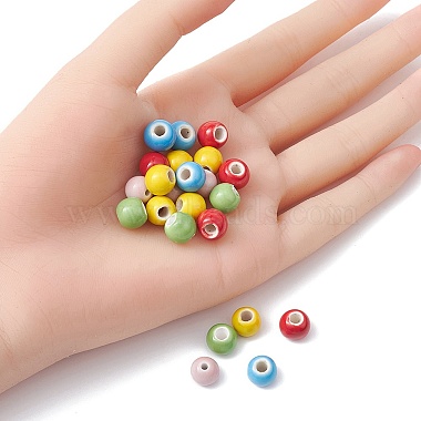 30pcs 5 couleurs de perles en porcelaine faites à la main(PORC-YW0001-03)-4