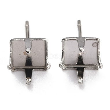Stainless Steel Color Square 304 Stainless Steel Earring Settings