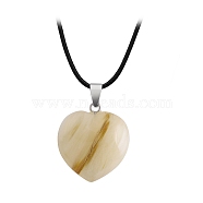 Tigerskin Glass Charms, with Silver Tone Metal Findings, Heart, 16x6mm(HEAR-PW0001-057-35)