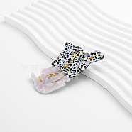 Cat Cellulose Acetate Alligator Hair Clips, Hair Accessories for Women and Girls, Gainsboro, 78x47mm(PW-WG22115-05)