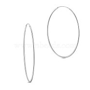 SHEGRACE Rhodium Plated 925 Sterling Silver Hoop Earrings, Platinum, 65mm(JE670A-06)