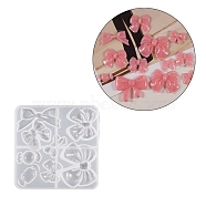 Bowknot/Candy Shape DIY Silicone Molds, Resin Casting Molds, for UV Resin, Epoxy Resin Craft Making, White, 82x82x8mm(SIMO-PW0017-11B)