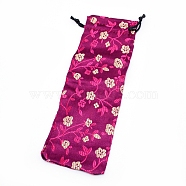 Brocade Drawstring Pouches, Candy Sachet Wallet Jewelry Bag, Medium Violet Red, 23.5~25x8~8.5x0.1cm(ABAG-WH0023-19N)