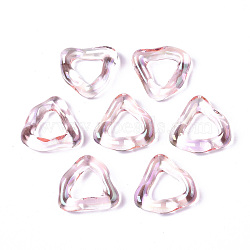 Transparent Resin Finger Rings, AB Color Plated, Triangle, Pearl Pink, Inner Diameter: 11mm(X-RJEW-T013-005-E03)