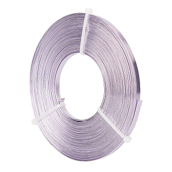 BENECREAT Aluminum Wire, Flat Craft Wire, Bezel Strip Wire for Cabochons Jewelry Making, Lilac, 5x1mm, about 10m/roll