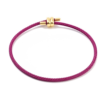 Braided Steel Wire Bracelets Making, with Golden Tone Brass Beads, Camellia, Inner Diameter: 3-1/8 inch(8cm)