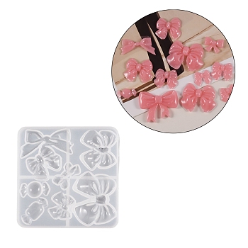 Bowknot/Candy Shape DIY Silicone Molds, Resin Casting Molds, for UV Resin, Epoxy Resin Craft Making, White, 82x82x8mm