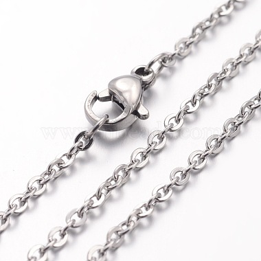10pc 304 Stainless Steel Cable Chain Necklace 18" Jewelry Necklaces Making Chain 