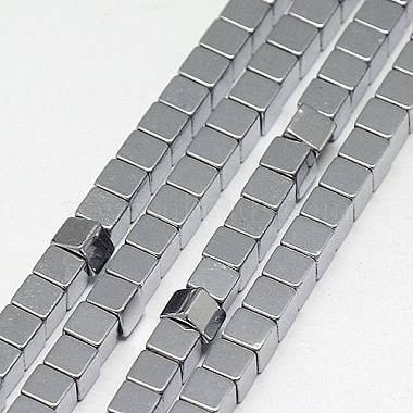 Electroplate Non-magnetic Synthetic Hematite Beads Strands(G-J170A-3x3mm-M)-2
