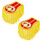 1 pairs Polyester Tassel Epaulettes, Shoulder Badges, with Star Alloy Findings, Red, 200x110x15mm(AJEW-FH0005-67)