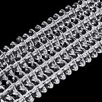 Transparent Glass Beads Strands, Rondelle, Clear, 6x3mm, Hole: 0.9~1mm, about 121~130pcs/strand, 14.57~15.35 inch(37~39cm)(GLAA-Q113-02A-A01)