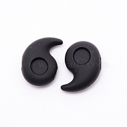 Silicone Eyeglasses Ear Grip, Anti Slip Holder, Black, 19.5x13.2x6.5mm(FIND-WH0058-23B)
