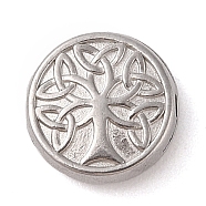 Non-Tarnish 304 Stainless Steel Beads, Stainless Steel Color, Tree of Life, 11x4mm, Hole: 1.5mm(STAS-M061-02P-03)