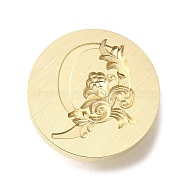 Wax Seal Brass Stamp Heads, Flower Letter Series, Golden, Letter Q, 25.5x14mm, Hole: 7mm(AJEW-D301-02G-Q)