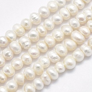 Natural Cultured Freshwater Pearl Beads Strands, Potato, Beige, 3~4mm, Hole: 0.8mm, about 93pcs/strand, 13.98 inch(35.5cm)(PEAR-F007-61)