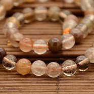 Natural Rutilated Quartz Round Bead Strands, 6mm, Hole: 1mm, about 65pcs/strand, 15.3 inch(G-N0078-6mm-12)
