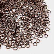 Brass Jump Rings, Open Jump Rings, Red Copper, 20 Gauge, 4x0.8mm, Inner Diameter: 2.4mm, about 11000pcs/500g(JRC4MM-R)