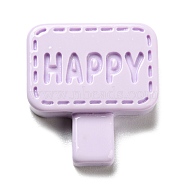 Opaque Resin Cabochons, Street Signs with Word Happy, Lilac, 20x19x5mm(CRES-P025-A02)