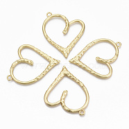 Alloy Big Pendants, Matte Style, Cadmium Free & Nickel Free & Lead Free, Heart, Real 14K Gold Plated, 57x47x3.5mm, Hole: 3mm(PALLOY-R113-022-NR)