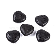 Natural Lava Rock Healing Stones, Heart Love Stones, Pocket Palm Stones for Reiki Ealancing, 30x30x11.5~12.5mm(G-G020-01-03)