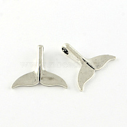 Tibetan Style Alloy Pendants, Whale Tail Shape, Lead Free & Cadmium Free, Antique Silver, 30x32x2mm, Hole: 5mm, about 105pcs/500g(TIBEP-S295-57AS-RS)
