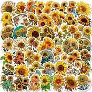 Paper Sticker, for DIY Scrapbooking, Craft, Sunflower, Mixed Color, 47.5~55x44.5~59.5x0.1mm, 50pcs/bag(STIC-E005-04C)