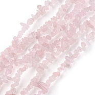 Natural Rose Quartz Beads Strands, Chip, 1.5~4.5x3~13x2.5~8mm, Hole: 0.6mm, 30.94~31.97 inch(78.6~81.2cm)(G-G0003-B35)