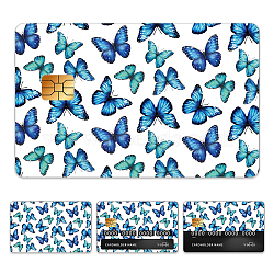 Plastic Waterproof Card Stickers, Self-adhesion Card Skin for Bank Card Decor, Rectangle, Butterfly, 140x190mm(STIC-WH0032-002)