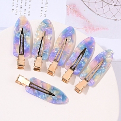 Cellulose Acetate(Resin) Alligator Hair Clips, with Iron Clip, for Women and Girls, Arrow, Lilac, 60x18x11mm(OHAR-PW0001-456A)