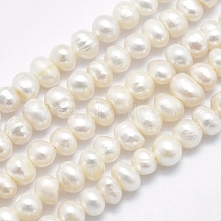 Natural Cultured Freshwater Pearl Beads Strands, Potato, Beige, 3~4mm, Hole: 0.8mm, about 93pcs/strand, 13.98 inch(35.5cm)(PEAR-F007-61)