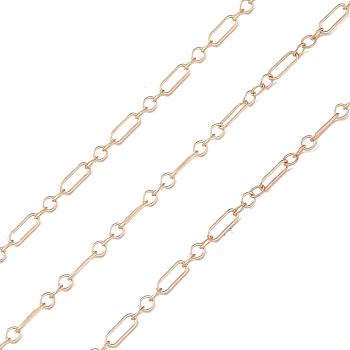 Brass Figaro Chains, Soldered, Real 14K Gold Filled Chains, Real 14K Gold Plated, Link: 2x1.6x0.3mm, 4.7x1.6x0.3mm