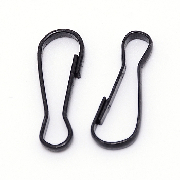 Iron Keychain Clasp Findings, Snap Clasps, Electrophoresis Black, 31x11.5x3mm