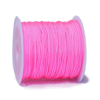20M Nylon Braided Cord, Chinese Knotting Cord for Jewelry Making Macrame Craft, Fuchsia, 0.8mm, about 21.87 Yards(20m)/Roll