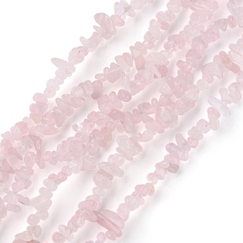 Natural Rose Quartz Beads Strands, Chip, 1.5~4.5x3~13x2.5~8mm, Hole: 0.6mm, 30.94~31.97 inch(78.6~81.2cm)